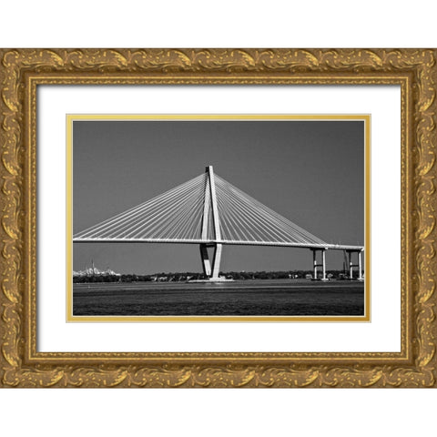 The Cooper River in Charleston-South Carolina Gold Ornate Wood Framed Art Print with Double Matting by South Carolina Picture Archive