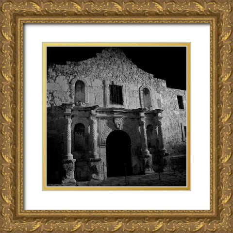 The Alamo-Texas Gold Ornate Wood Framed Art Print with Double Matting by Texas Picture Archive
