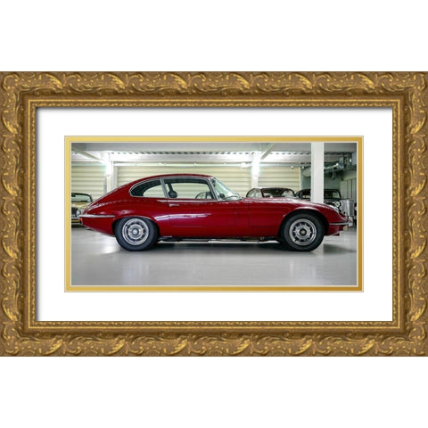 The Red Cat Gold Ornate Wood Framed Art Print with Double Matting by Vintage Photo Archive