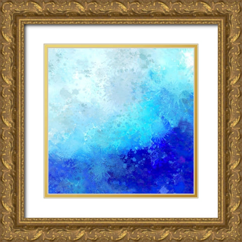 Splashing Surf Gold Ornate Wood Framed Art Print with Double Matting by Alpenglow Workshop