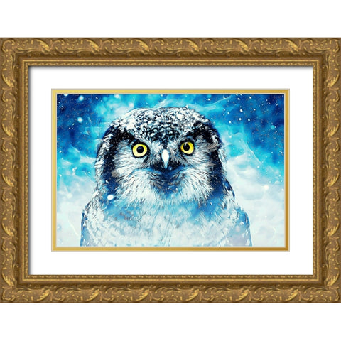 Hunter of the North Gold Ornate Wood Framed Art Print with Double Matting by Alpenglow Workshop