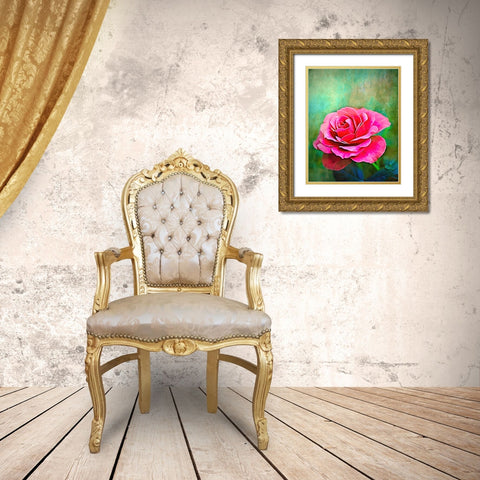 Exquisite Pink Rose Gold Ornate Wood Framed Art Print with Double Matting by Alpenglow Workshop