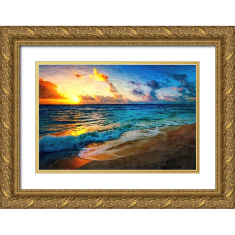 Between Sea And Sky Gold Ornate Wood Framed Art Print with Double Matting by Alpenglow Workshop