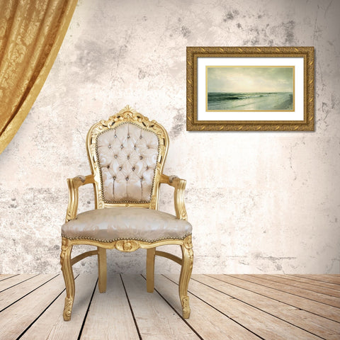 Quiet Seascape Gold Ornate Wood Framed Art Print with Double Matting by Alpenglow Workshop