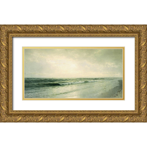Quiet Seascape Gold Ornate Wood Framed Art Print with Double Matting by Alpenglow Workshop