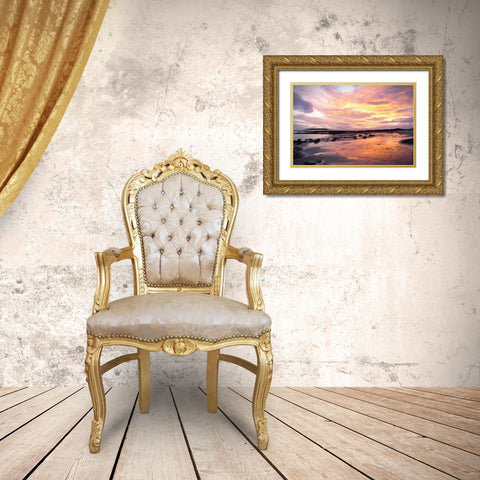 Soft Golden Sunrise Gold Ornate Wood Framed Art Print with Double Matting by Alpenglow Workshop
