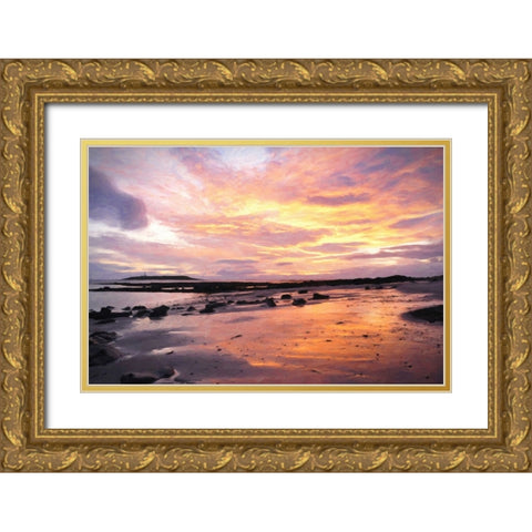 Soft Golden Sunrise Gold Ornate Wood Framed Art Print with Double Matting by Alpenglow Workshop
