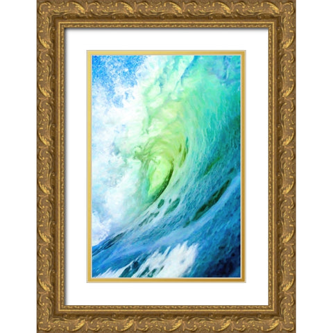 Surfs Up Gold Ornate Wood Framed Art Print with Double Matting by Alpenglow Workshop