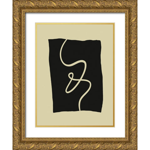 Beige Lines I Gold Ornate Wood Framed Art Print with Double Matting by Alpenglow Workshop