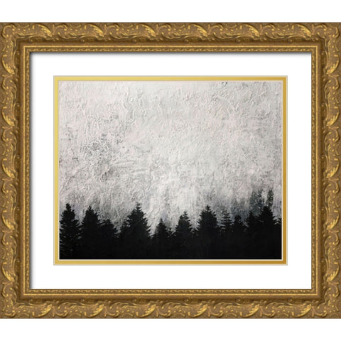 Cloudy Day in the Forest Gold Ornate Wood Framed Art Print with Double Matting by Alpenglow Workshop