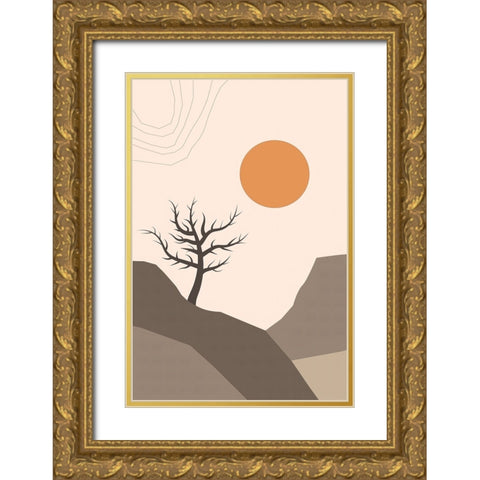 Dry Desert Lands II Gold Ornate Wood Framed Art Print with Double Matting by Alpenglow Workshop