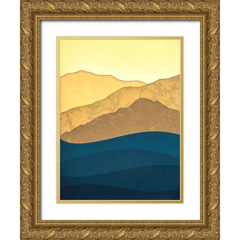 Golden Hills and Shadowed Forests I Gold Ornate Wood Framed Art Print with Double Matting by Alpenglow Workshop