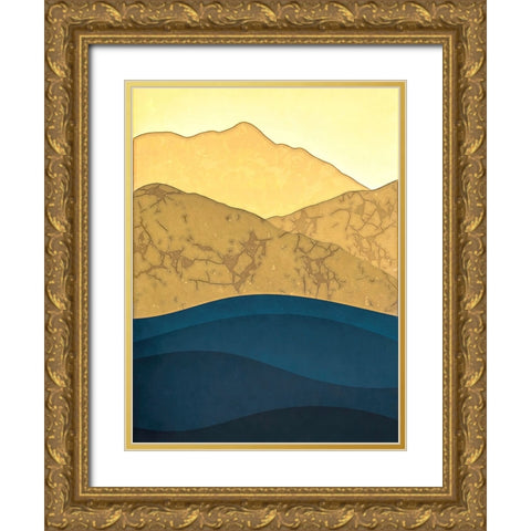 Golden Hills and Shadowed Forests III Gold Ornate Wood Framed Art Print with Double Matting by Alpenglow Workshop