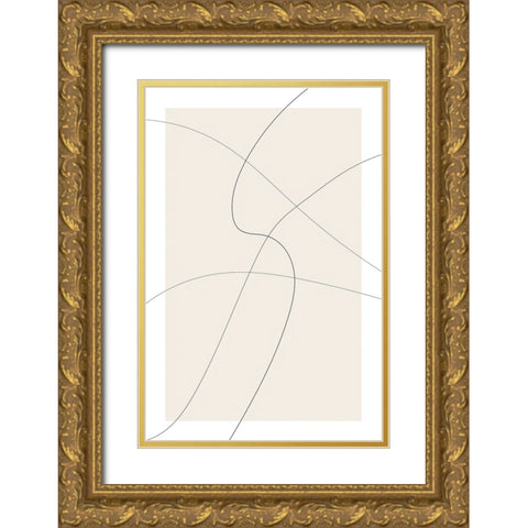 Lines at Play I Gold Ornate Wood Framed Art Print with Double Matting by Alpenglow Workshop