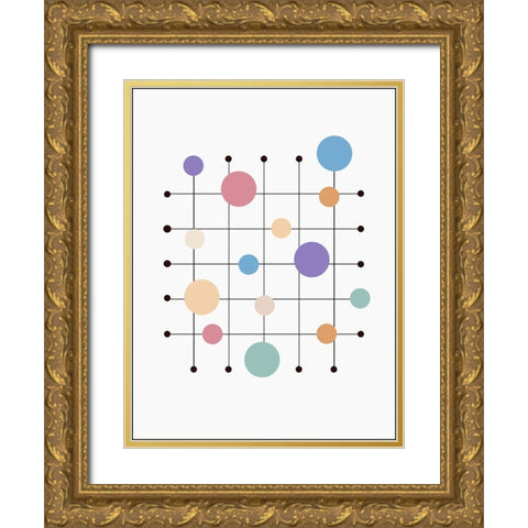 Off the Grid Circles Gold Ornate Wood Framed Art Print with Double Matting by Alpenglow Workshop
