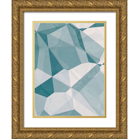 Planes and Facets Gold Ornate Wood Framed Art Print with Double Matting by Alpenglow Workshop