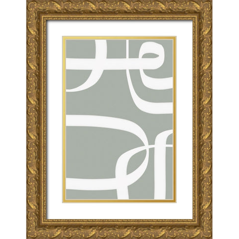 Winding Path Gray Gold Ornate Wood Framed Art Print with Double Matting by Alpenglow Workshop