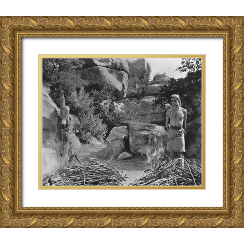 Abby Dalton, Brad Jackson, The Saga of the Viking Women, 1958 Gold Ornate Wood Framed Art Print with Double Matting by Vintage Hollywood Archive