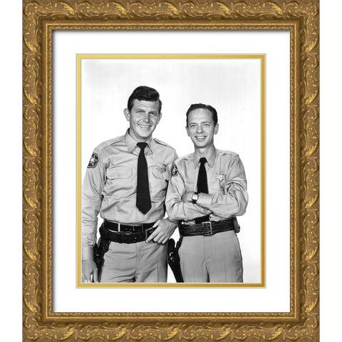 Andy Griffith, Don Knotts, Andy Griffith Show Gold Ornate Wood Framed Art Print with Double Matting by Vintage Hollywood Archive