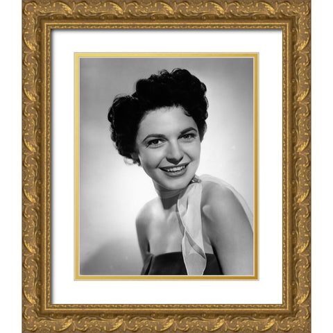 Anne Bancroft 1952 Gold Ornate Wood Framed Art Print with Double Matting by Vintage Hollywood Archive