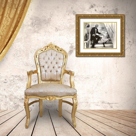 Bill Robinson, Shirley Temple, The Little Colonel, 1935 Gold Ornate Wood Framed Art Print with Double Matting by Vintage Hollywood Archive