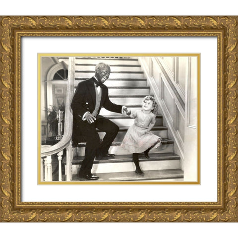 Bill Robinson, Shirley Temple, The Little Colonel, 1935 Gold Ornate Wood Framed Art Print with Double Matting by Vintage Hollywood Archive