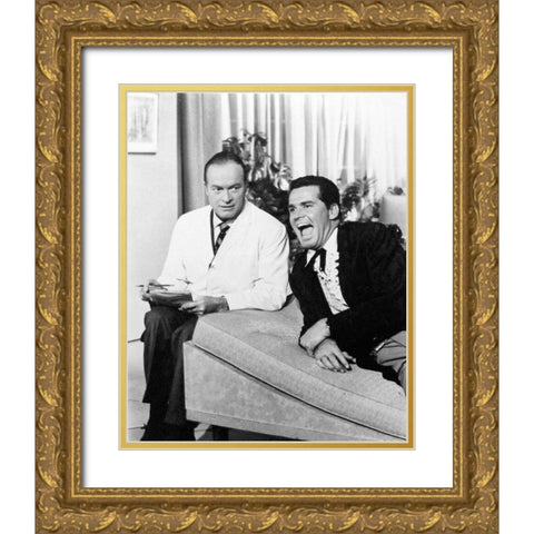 Bob Hope, James Garner, 1961 Gold Ornate Wood Framed Art Print with Double Matting by Vintage Hollywood Archive