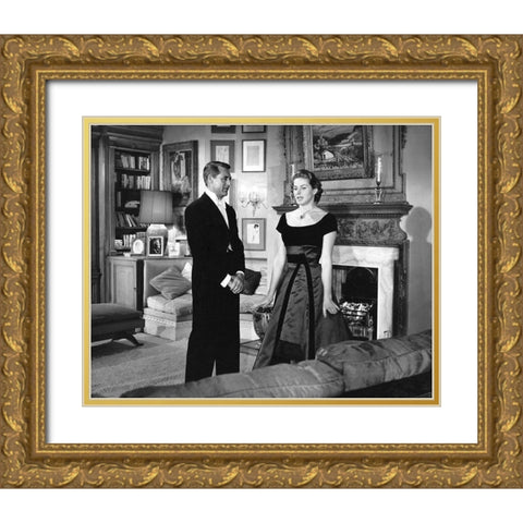 Cary Grant, Ingrid Bergman, Indiscreet, 1958 Gold Ornate Wood Framed Art Print with Double Matting by Vintage Hollywood Archive