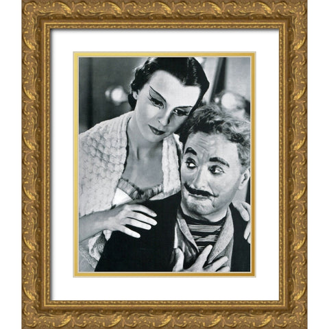 Charlie Chaplin, Bloom, 1952 Gold Ornate Wood Framed Art Print with Double Matting by Vintage Hollywood Archive