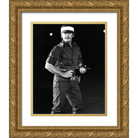 Charles Bronson, 1977 Gold Ornate Wood Framed Art Print with Double Matting by Vintage Hollywood Archive