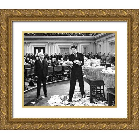 Claude Rains, James Stewart, Mr Smith Goes to Washingon, 1939 Gold Ornate Wood Framed Art Print with Double Matting by Vintage Hollywood Archive