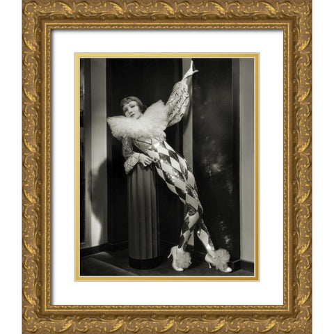Claudette Colbert, Tonight is Ours Gold Ornate Wood Framed Art Print with Double Matting by Vintage Hollywood Archive