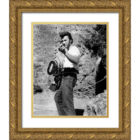 Clint Eastwood, in Mexico, 1969 Gold Ornate Wood Framed Art Print with Double Matting by Vintage Hollywood Archive