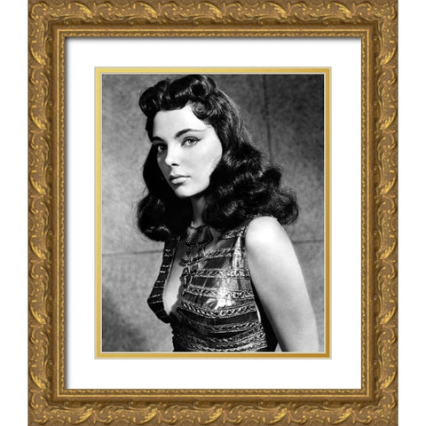 Joan Collins, Land of the Pharoahs Gold Ornate Wood Framed Art Print with Double Matting by Vintage Hollywood Archive