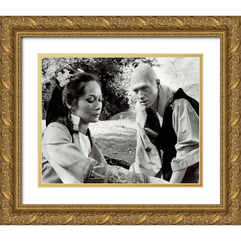 David Carradine as Caine and Nancy Kwan Mayli Ho, Kung Fu, 1972 Gold Ornate Wood Framed Art Print with Double Matting by Vintage Hollywood Archive