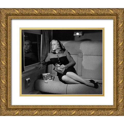 Deanna Durbin, Lady on a Train, 1945 Gold Ornate Wood Framed Art Print with Double Matting by Vintage Hollywood Archive