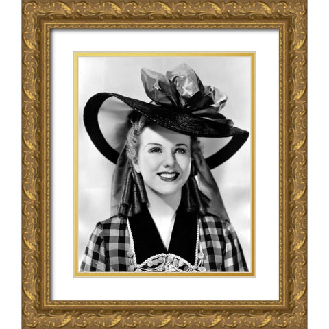 Deanna Durbin Gold Ornate Wood Framed Art Print with Double Matting by Vintage Hollywood Archive