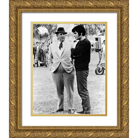 Elvis Presley, Colonel Tom Parker, 1969 Gold Ornate Wood Framed Art Print with Double Matting by Vintage Hollywood Archive