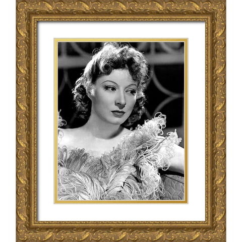 Greer Garson Gold Ornate Wood Framed Art Print with Double Matting by Vintage Hollywood Archive