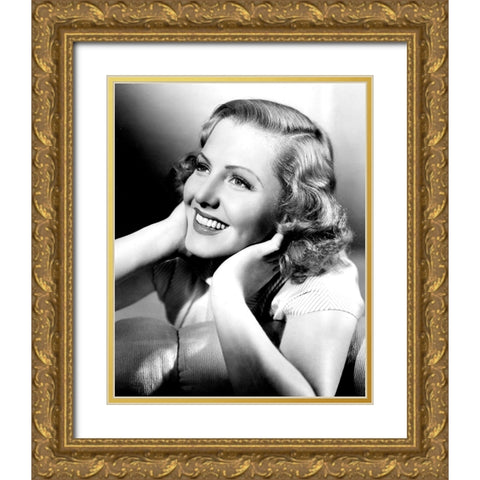 Jean Arthur, Smith Gold Ornate Wood Framed Art Print with Double Matting by Vintage Hollywood Archive