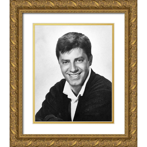 Jerry Lewis Gold Ornate Wood Framed Art Print with Double Matting by Vintage Hollywood Archive
