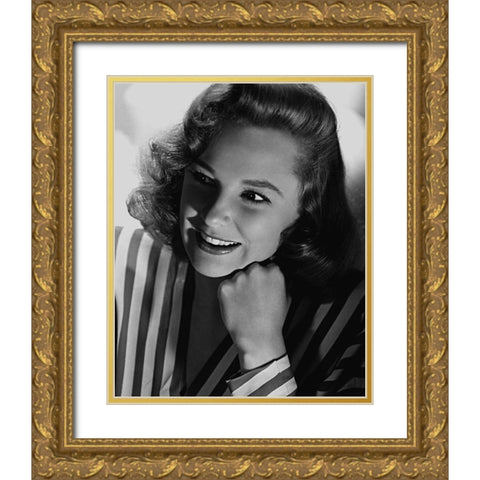 June Allyson Gold Ornate Wood Framed Art Print with Double Matting by Vintage Hollywood Archive