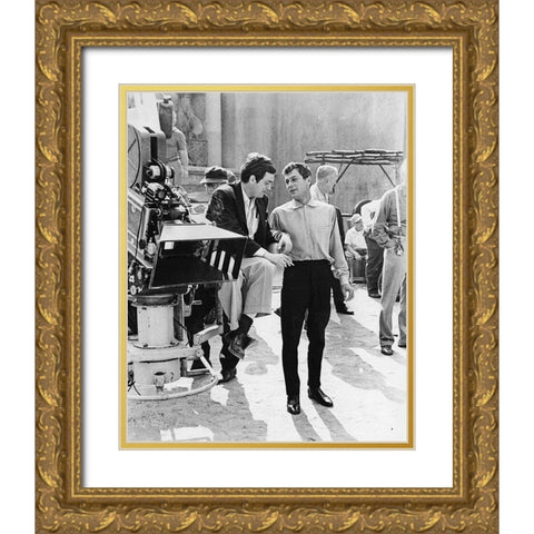 Stanley Kubrick, Tony Curtis, Spartacus, 1960 Gold Ornate Wood Framed Art Print with Double Matting by Vintage Hollywood Archive
