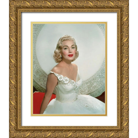 Lana Turner Gold Ornate Wood Framed Art Print with Double Matting by Vintage Hollywood Archive