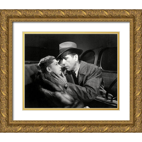 Lauren Bacall, Humphrey Bogart, 1946 Gold Ornate Wood Framed Art Print with Double Matting by Vintage Hollywood Archive