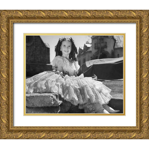 Margaret OBrien, Jane Eyre, 1943 Gold Ornate Wood Framed Art Print with Double Matting by Vintage Hollywood Archive