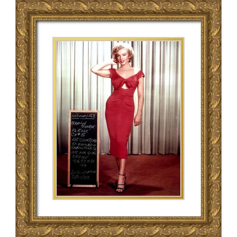 Marilyn Monroe Gold Ornate Wood Framed Art Print with Double Matting by Vintage Hollywood Archive