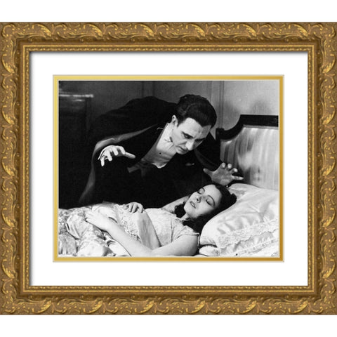 Lupita Tovar, Carlos Villarias, Dracula, 1931 Gold Ornate Wood Framed Art Print with Double Matting by Vintage Hollywood Archive
