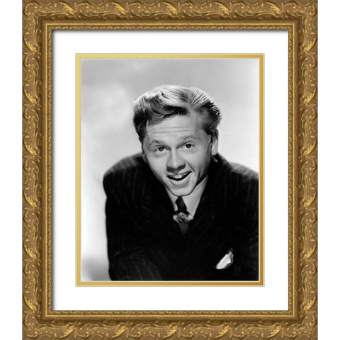 Mickey Rooney Gold Ornate Wood Framed Art Print with Double Matting by Vintage Hollywood Archive