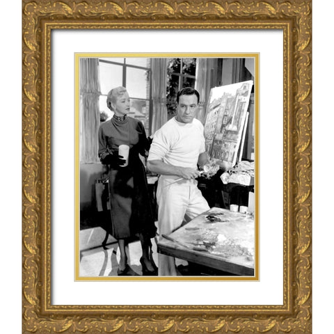 Nina Foch, Gene Kelley,Â An American in Paris, 1951 Gold Ornate Wood Framed Art Print with Double Matting by Vintage Hollywood Archive